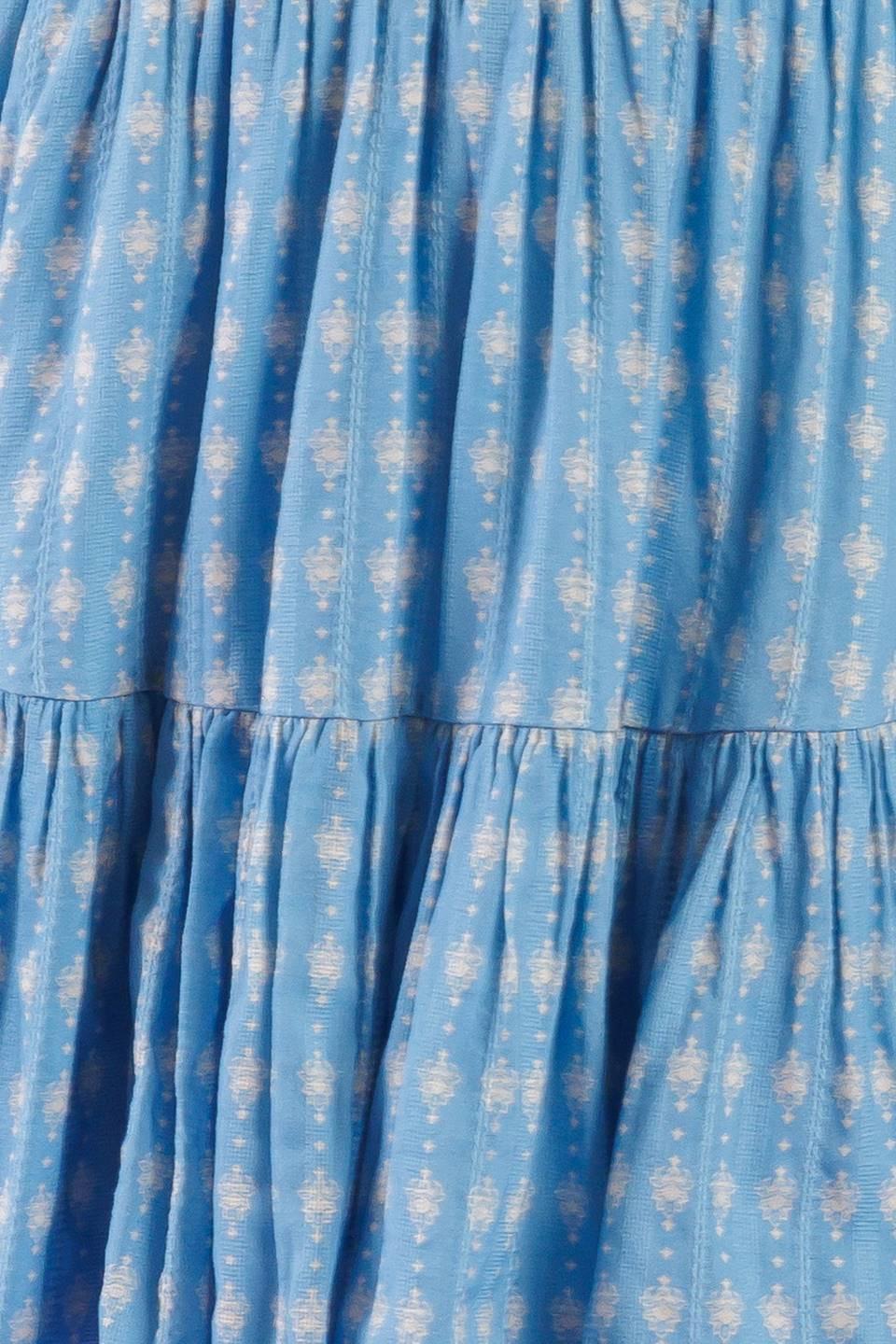 Come As You Are Woven Mini Dress in powder blue, fabric swatch — Soul Flow Apparel