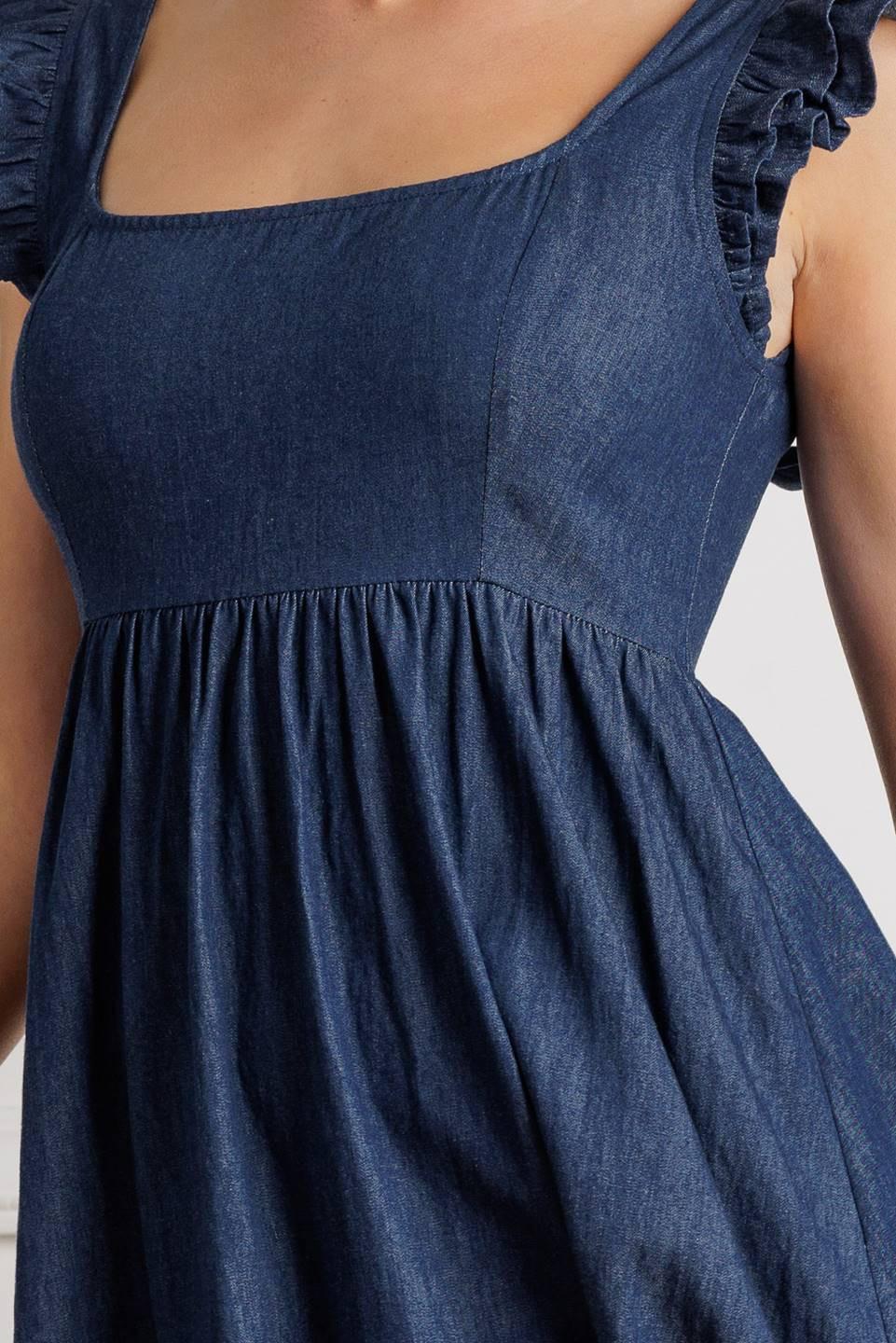 Killing Time Chambray Midi Dress, fabric swatch — Soul Flow Apparel