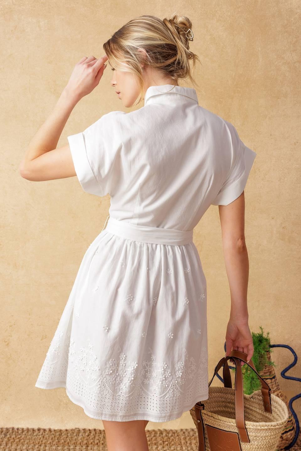 Feel the Vibe Woven Mini Dress in ivory, view 5 — Soul Flow Apparel
