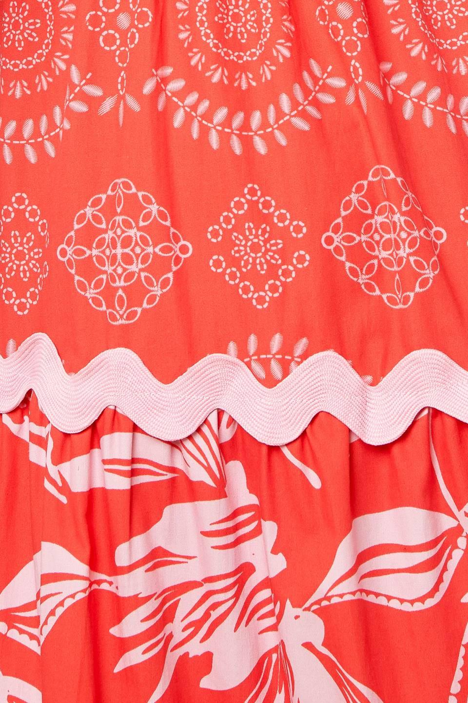 Brighter Days Woven Maxi Dress in red pink, fabric swatch — Soul Flow Apparel