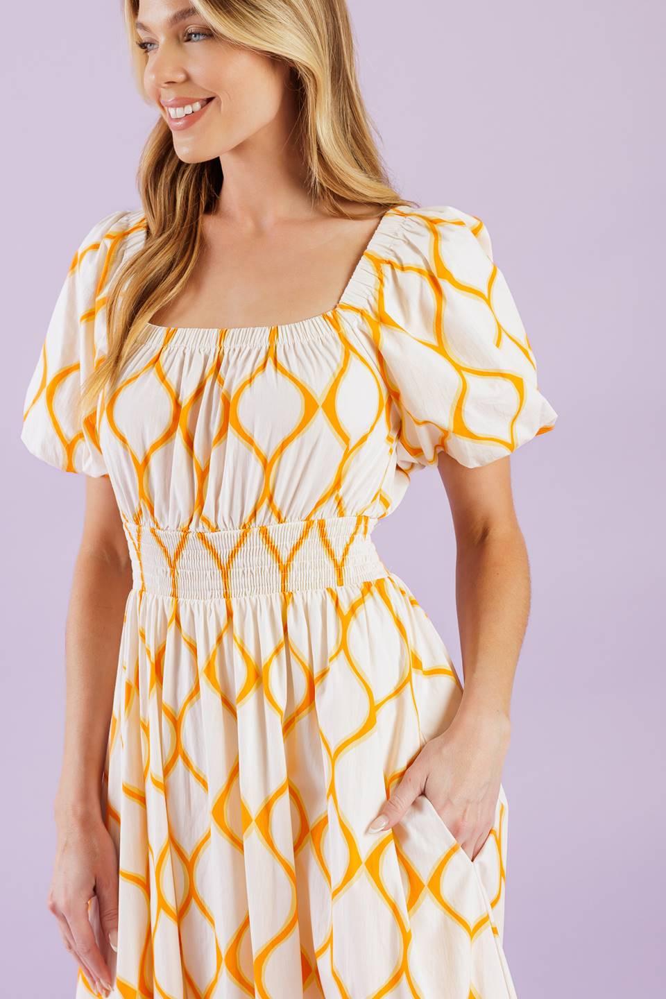 Iconic Summer Woven Midi Dress in ivory, view 5 — Soul Flow Apparel