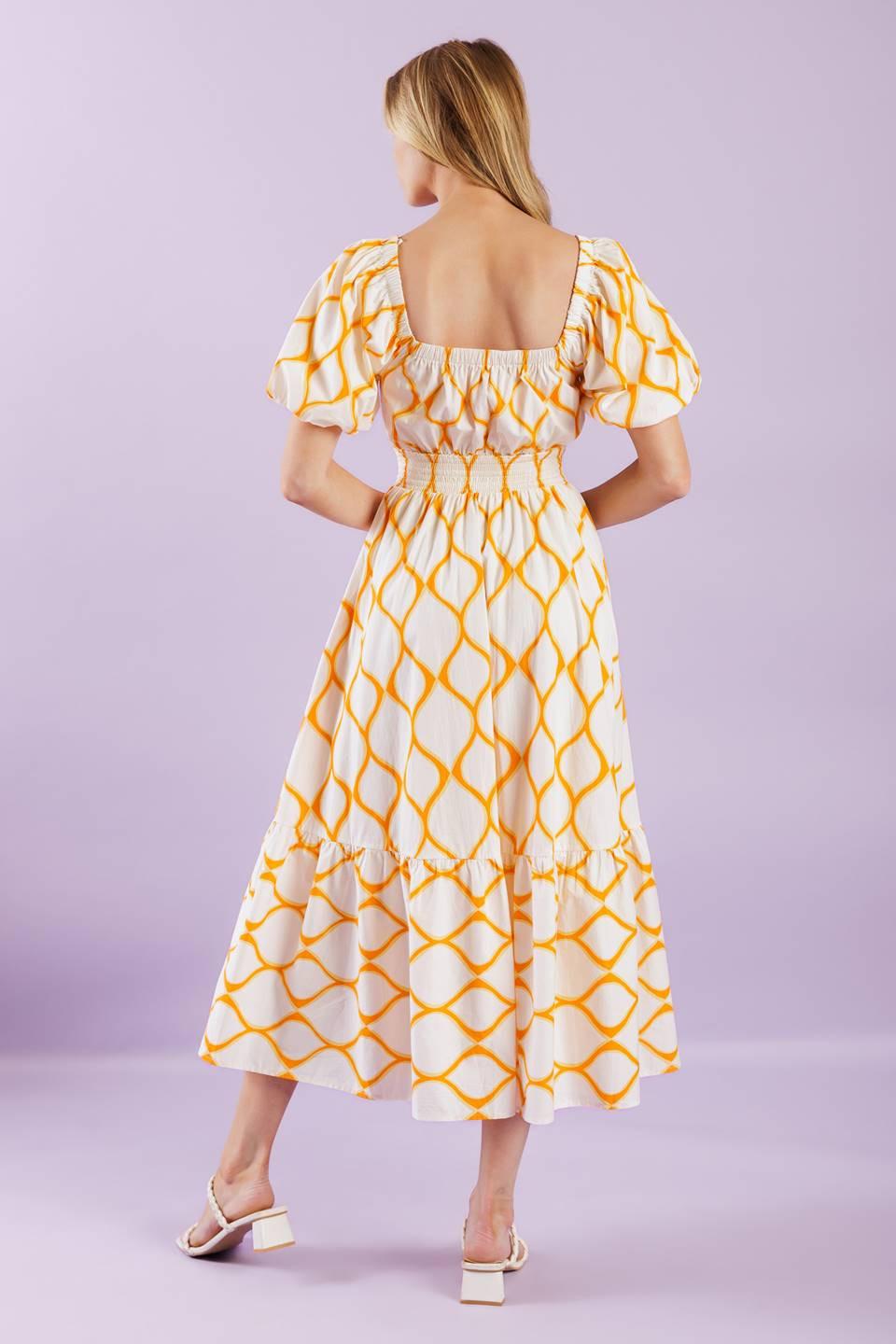 Iconic Summer Woven Midi Dress in ivory, view 6 — Soul Flow Apparel