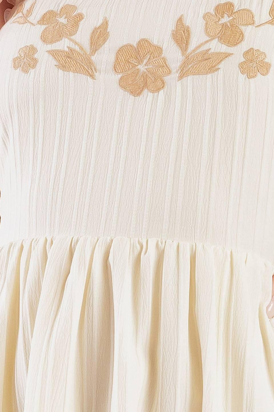 Total Crush Cream Woven Midi Dress, fabric swatch — Soul Flow Apparel