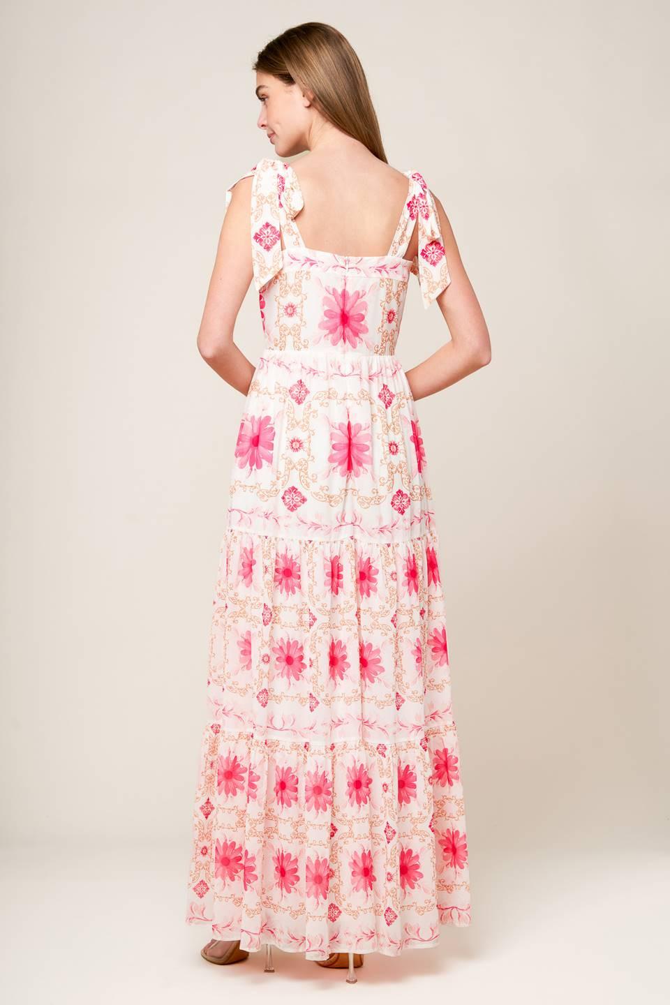 My Debut Woven Maxi Dress in ivory pink, view 3 — Soul Flow Apparel