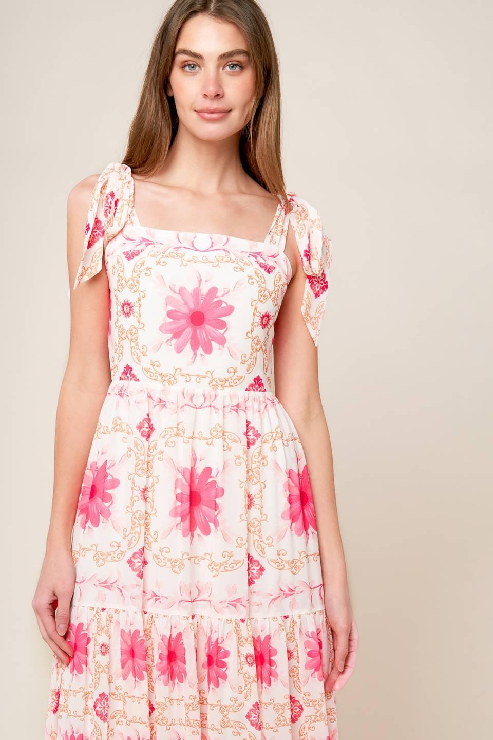 My Debut Woven Maxi Dress in ivory pink, view 6 — Soul Flow Apparel