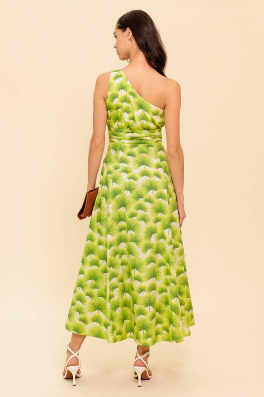 Walk in the Garden Woven Mdi Dress in ivory green, view 7 — Soul Flow Apparel