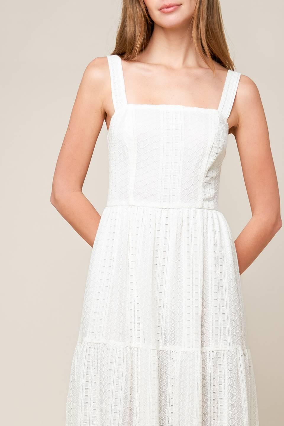 After the Rain White Lace Maxi Dress in off-white, view 2 — Soul Flow Apparel
