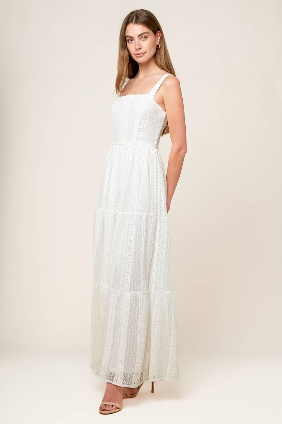 After the Rain White Lace Maxi Dress in off-white, view 5 — Soul Flow Apparel