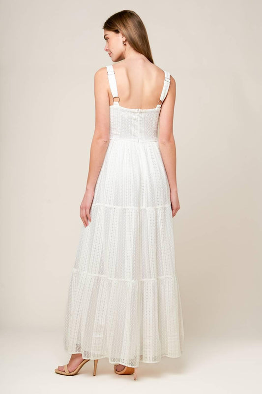 After the Rain White Lace Maxi Dress in off-white, view 6 — Soul Flow Apparel