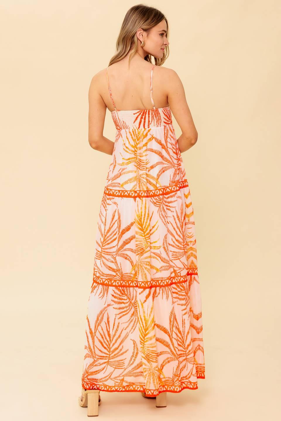 Magical Magnetism Woven Maxi Dress in white tomato, view 6 — Soul Flow Apparel