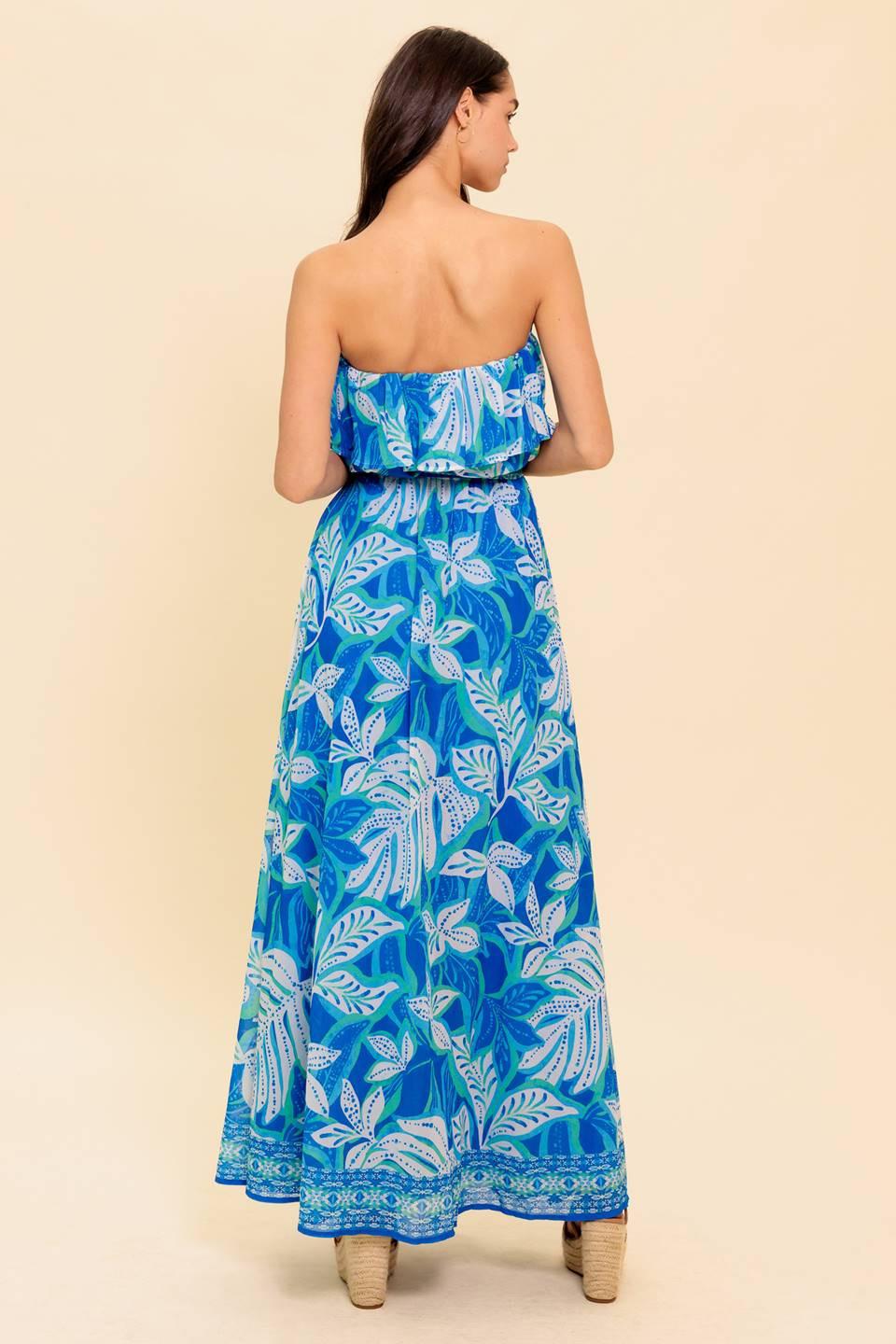 Manhattan Romance Woven Maxi Dress in blue green, view 5 — Soul Flow Apparel