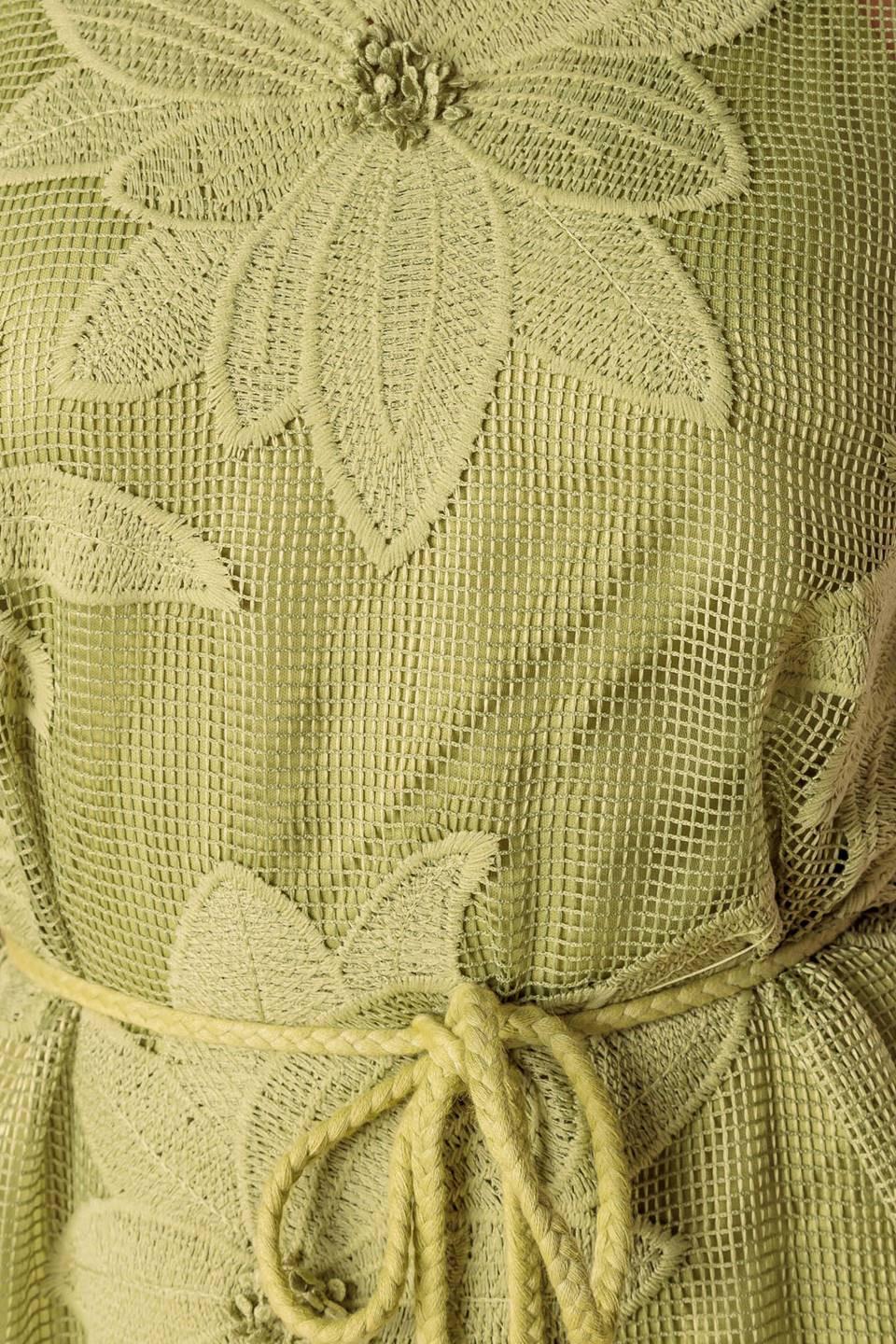 In My Free Time Woven Lace Midi Dress in sage green, fabric swatch — Soul Flow Apparel