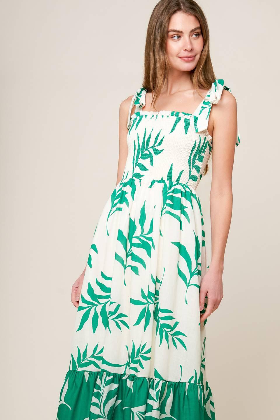 Dream with Me Woven Maxi Dress in ivory green, view 2 — Soul Flow Apparel