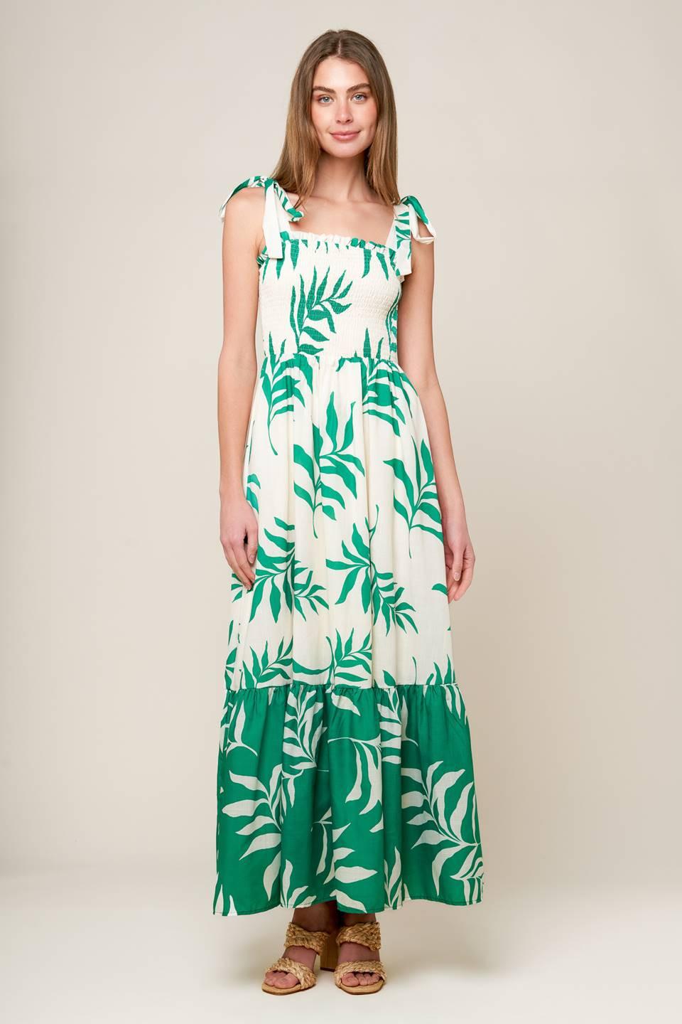 Dream with Me Woven Maxi Dress in ivory green, view 3 — Soul Flow Apparel