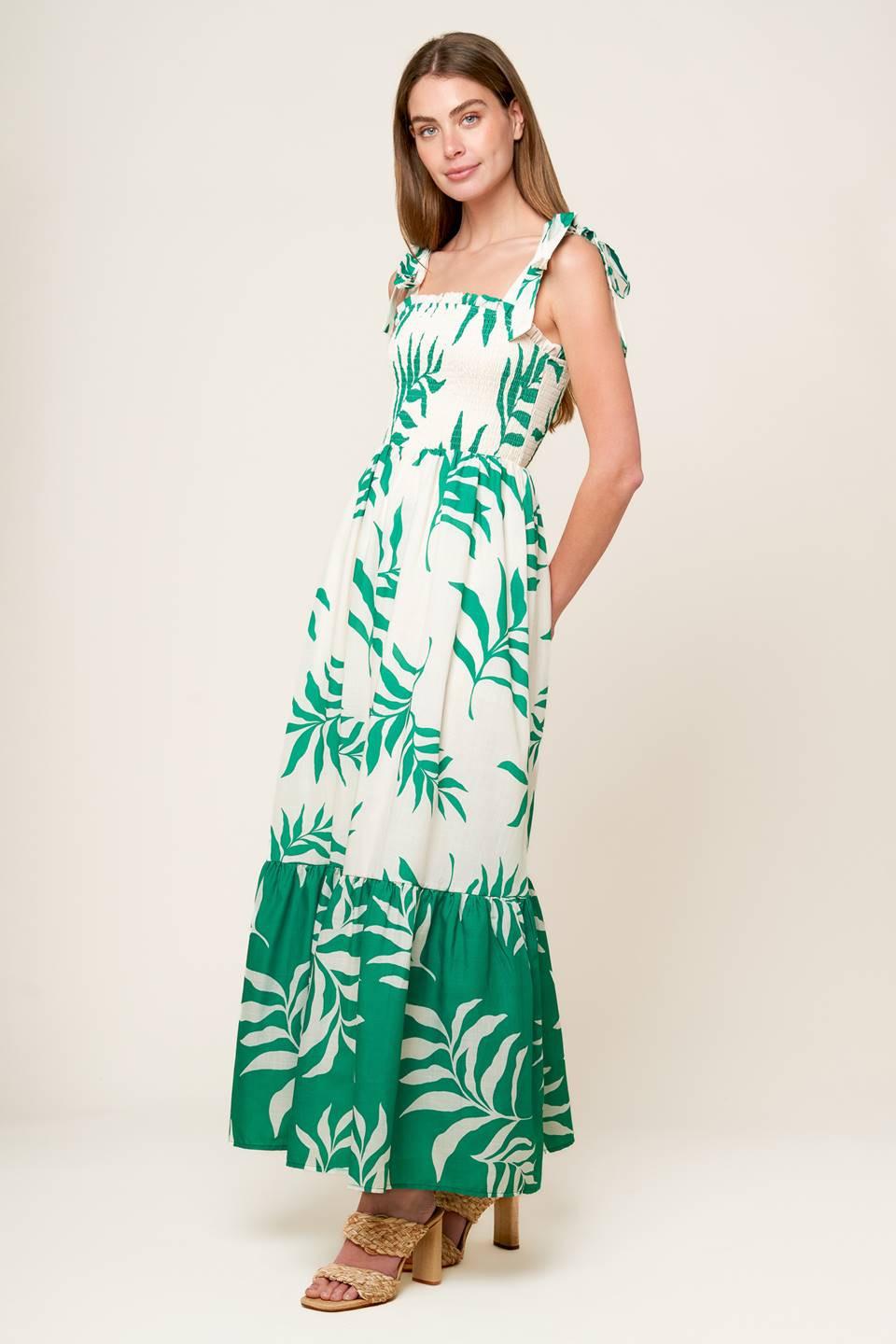 Dream with Me Woven Maxi Dress in ivory green, view 4 — Soul Flow Apparel
