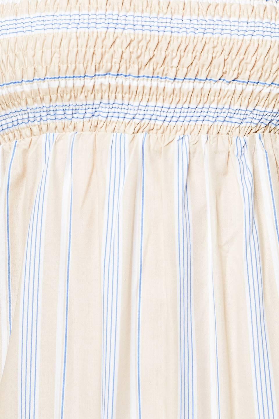 Waves of Lift Woven Maxi Dress in taupe blue, fabric swatch — Soul Flow Apparel