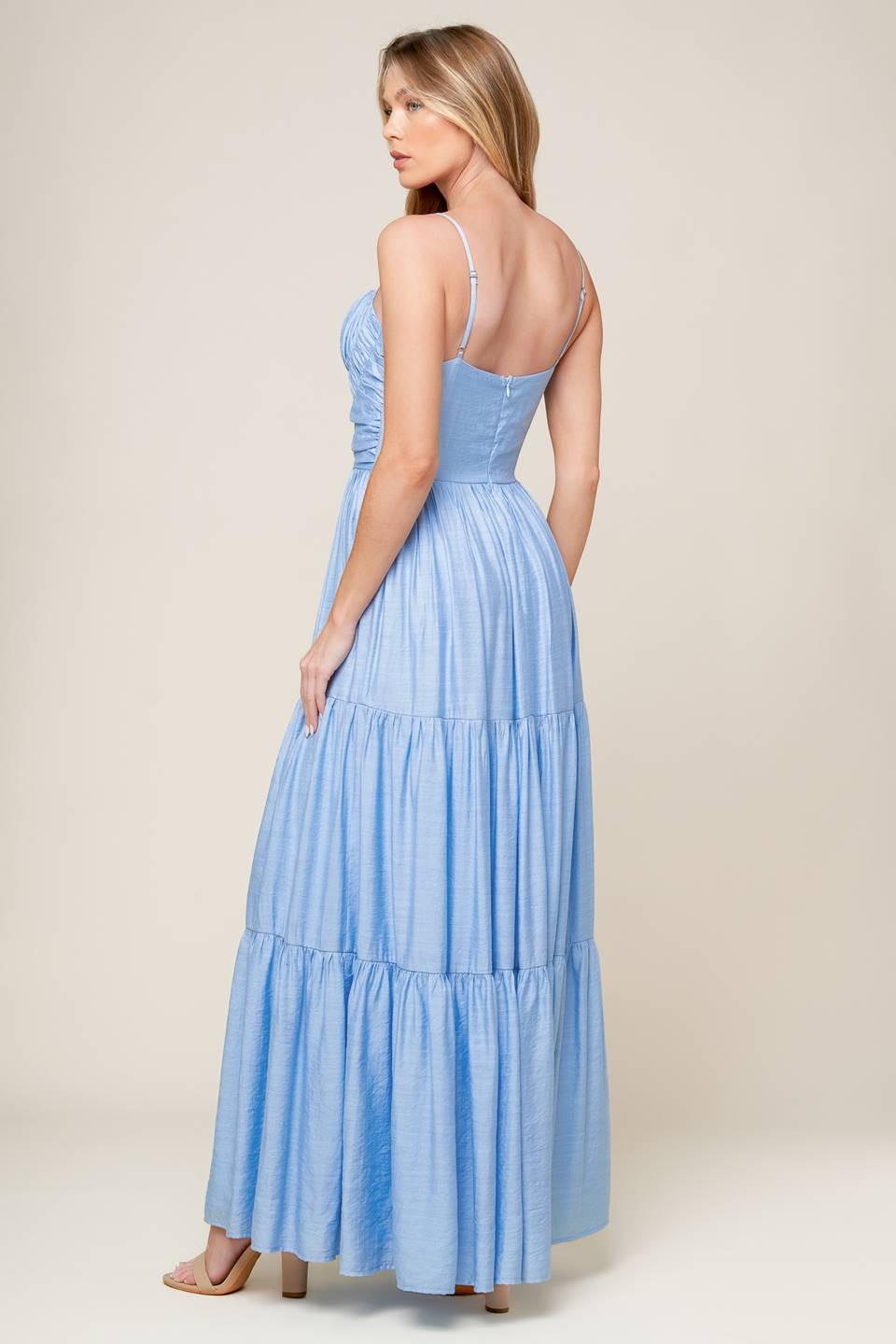 Moment Maker Woven Maxi Dress in light blue, view 6 — Soul Flow Apparel
