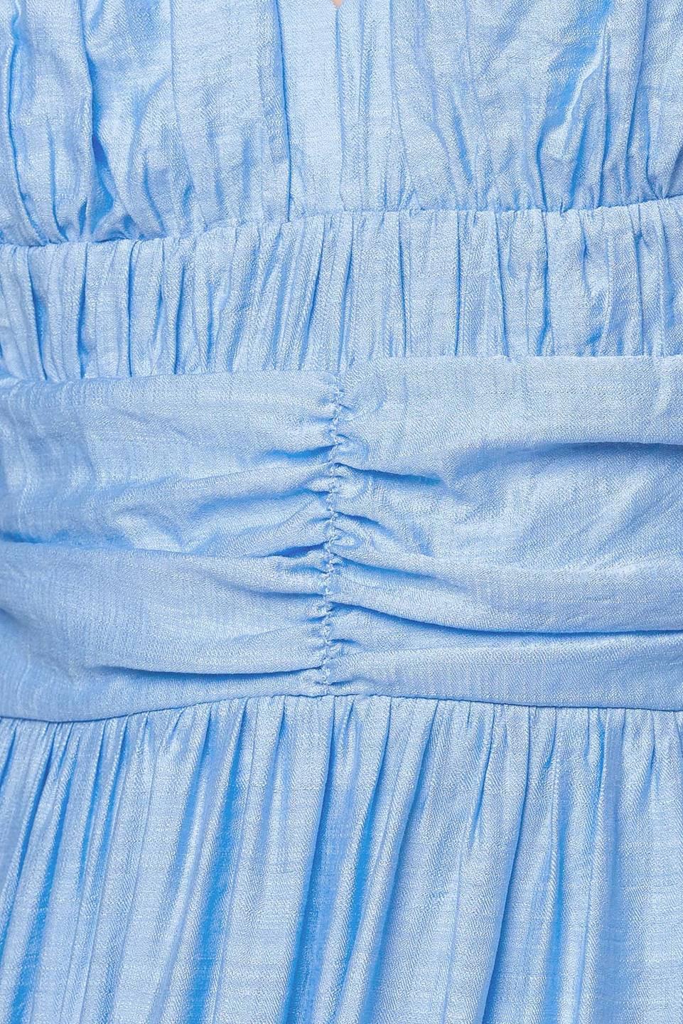Moment Maker Woven Maxi Dress in light blue, fabric swatch — Soul Flow Apparel