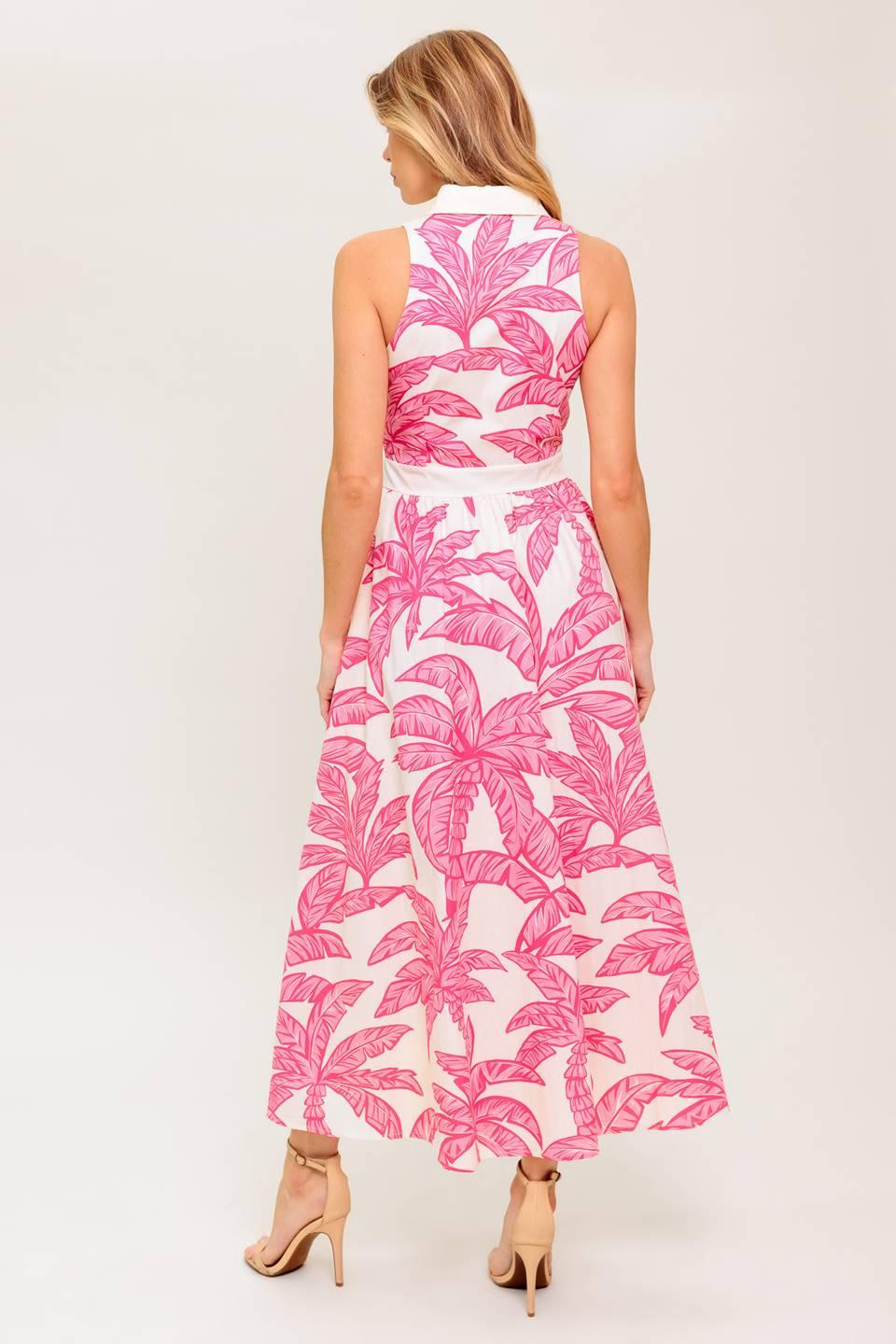 Whisper in Bloom Woven Midi Dress in ivory pink, view 6 — Soul Flow Apparel