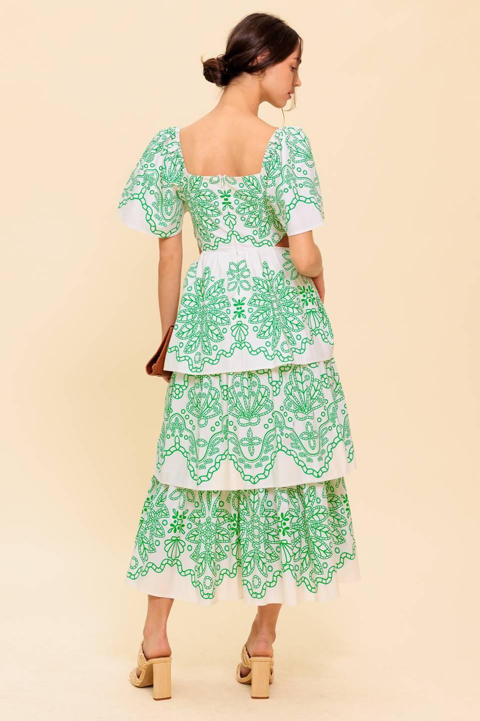 SHE'S A VISION WOVEN MIDI DRESS