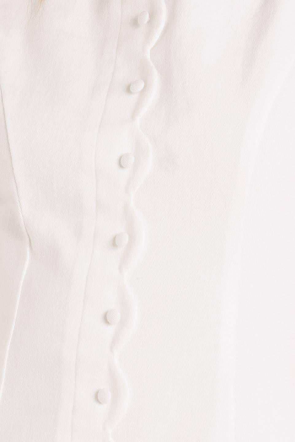 Palm Picnic Woven Mini Dress in white denim, fabric swatch — Soul Flow Apparel