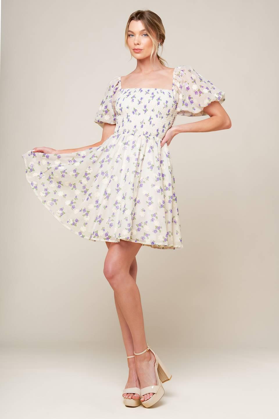 Making Connections Cream Woven Mini Dress, view 1 — Soul Flow Apparel