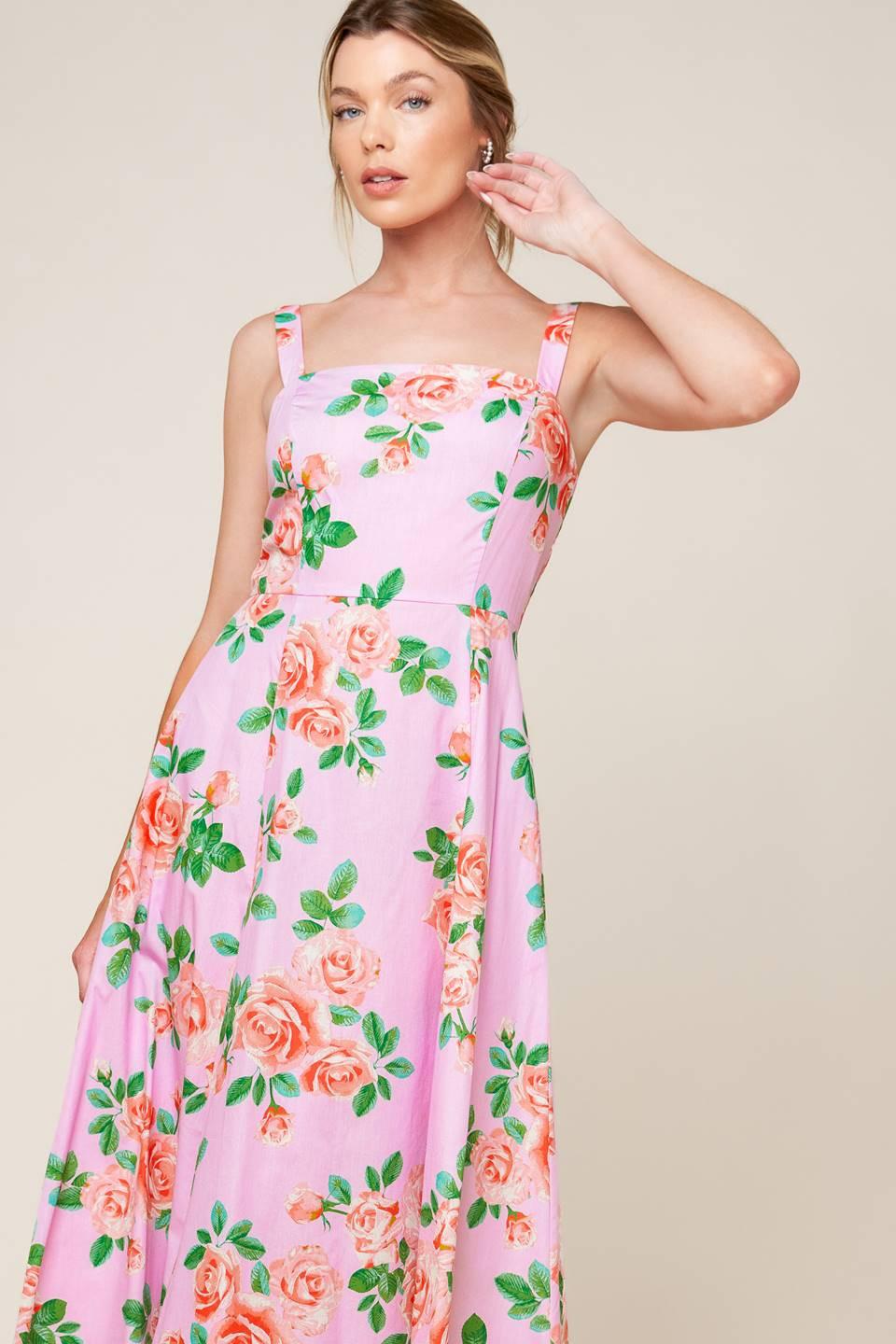 Time for Team Woven Midi Dress in blush, view 2 — Soul Flow Apparel