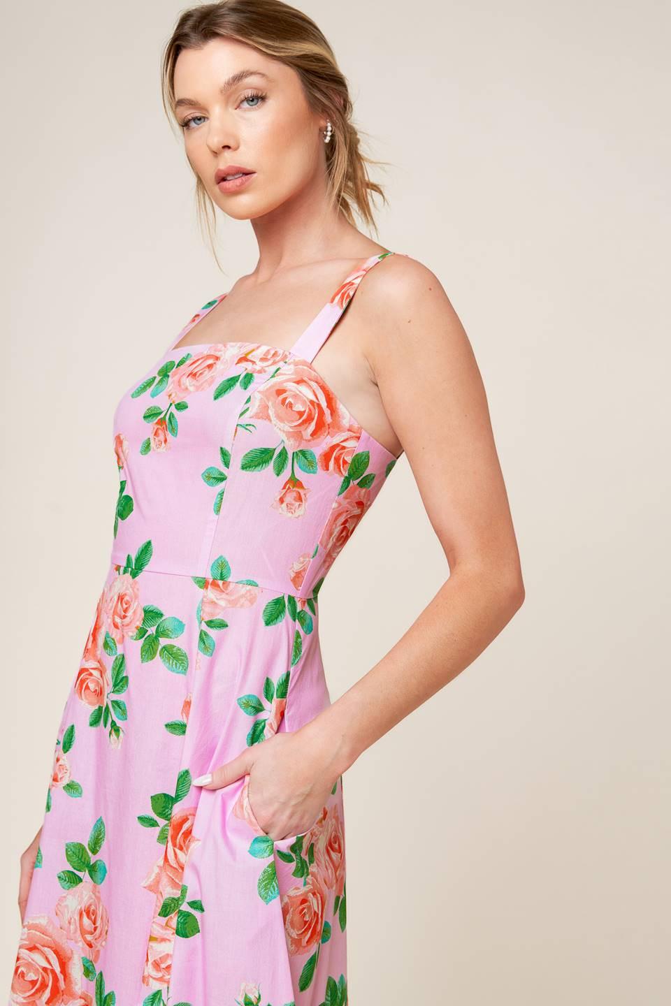 Time for Team Woven Midi Dress in blush, view 6 — Soul Flow Apparel