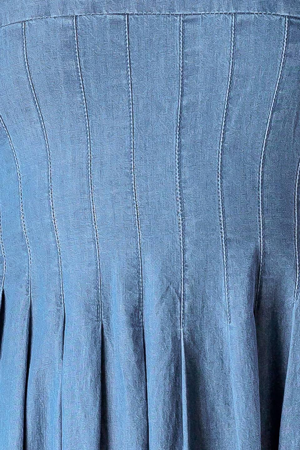 Passiflora Indigo Denim Midi Dress, fabric swatch — Soul Flow Apparel