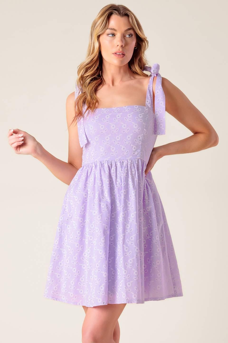Night to Remember Lavender Woven Mini Dress, view 6 — Soul Flow Apparel