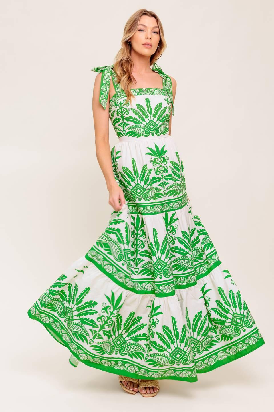 Dream Walker Olive Woven Maxi Dress in ivory, view 1 — Soul Flow Apparel
