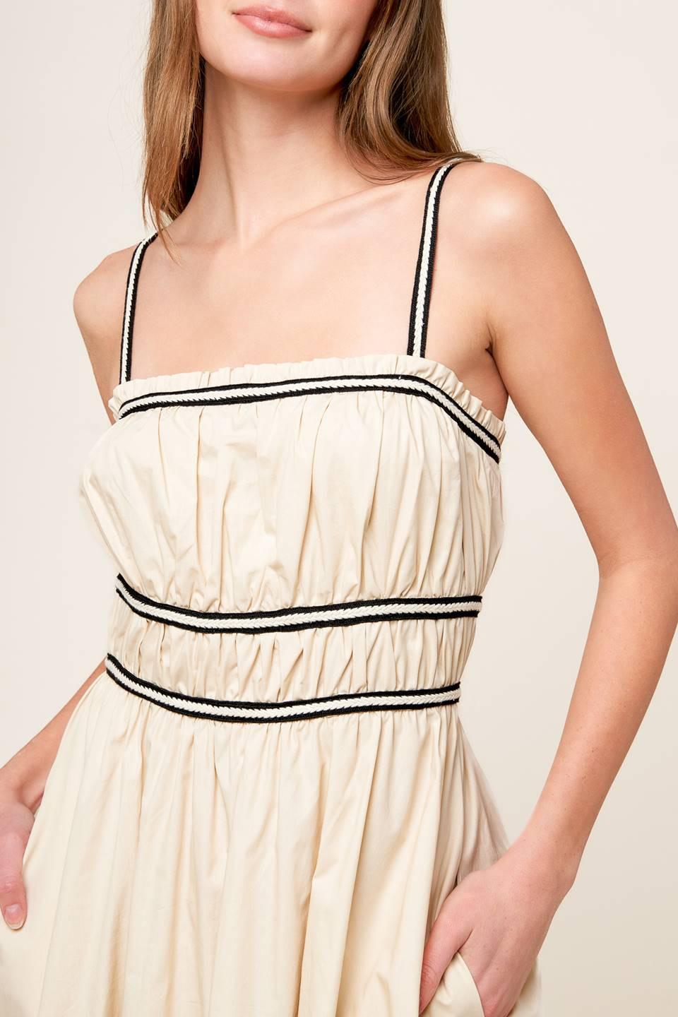 Terrific Timing Cream Woven Midi Dress, view 7 — Soul Flow Apparel