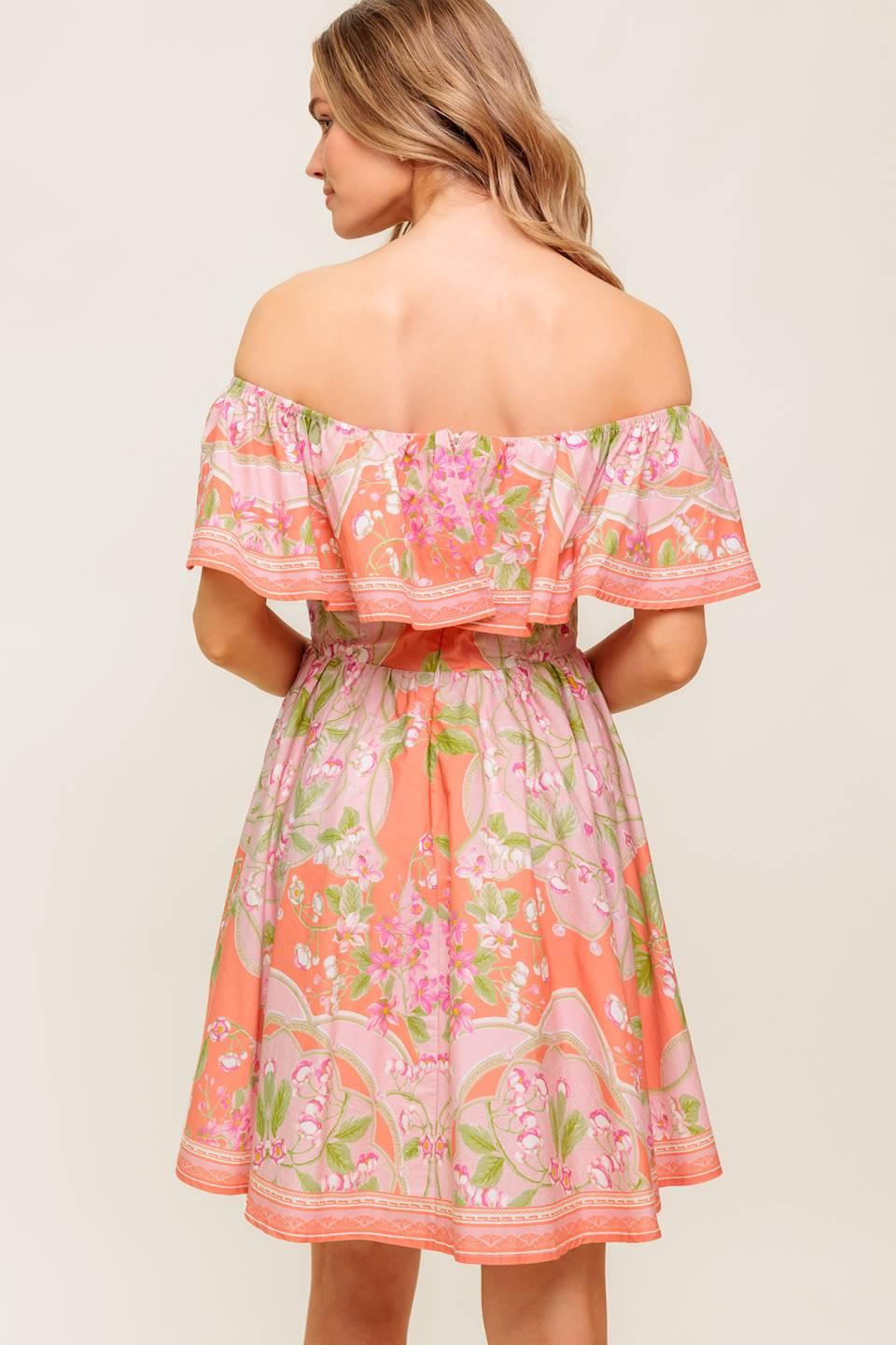 Whispering Coral Woven Mini Dress, view 7 — Soul Flow Apparel