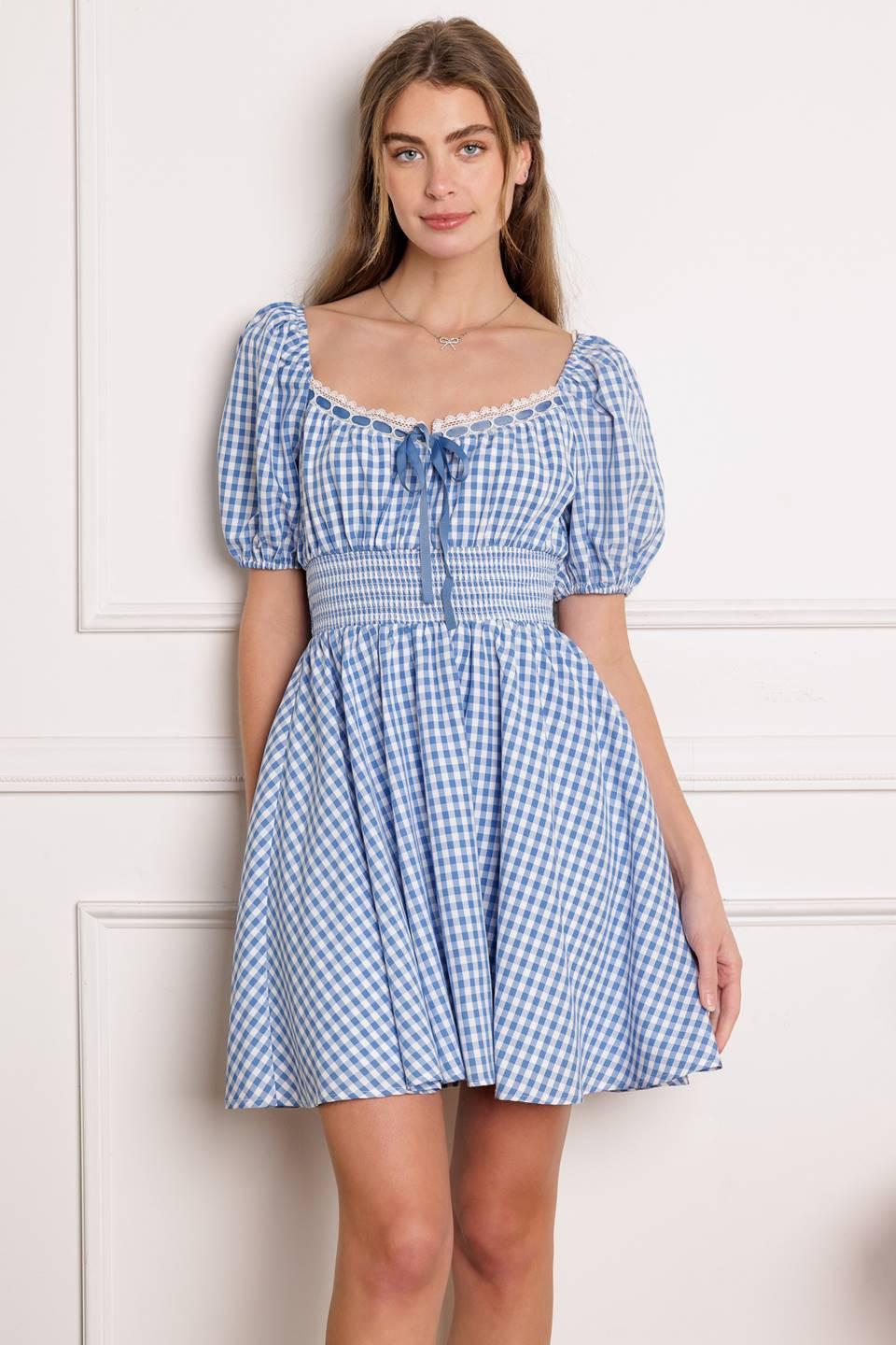 Breeze Through Paradise Woven Mini Dress in ivory blue, view 1 — Soul Flow Apparel