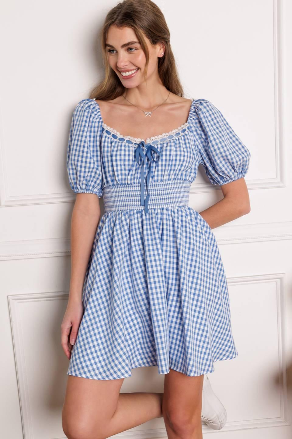 Breeze Through Paradise Woven Mini Dress in ivory blue, view 3 — Soul Flow Apparel
