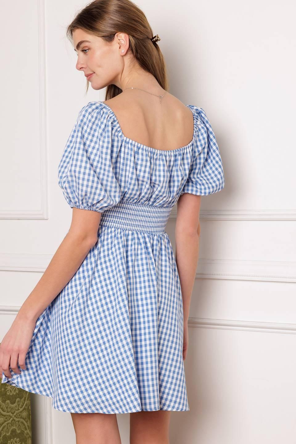 Breeze Through Paradise Woven Mini Dress in ivory blue, view 5 — Soul Flow Apparel
