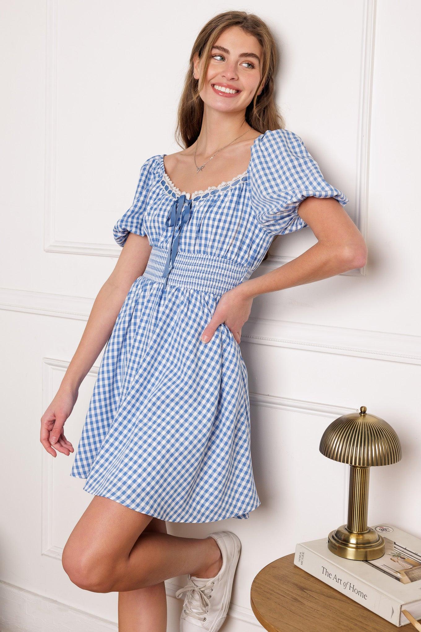 Breeze Through Paradise Woven Mini Dress in ivory blue, view 6 — Soul Flow Apparel