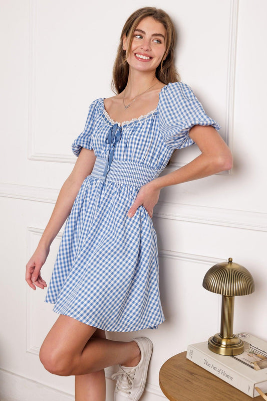 Breeze Through Paradise Woven Mini Dress in ivory blue, view 6 — Soul Flow Apparel