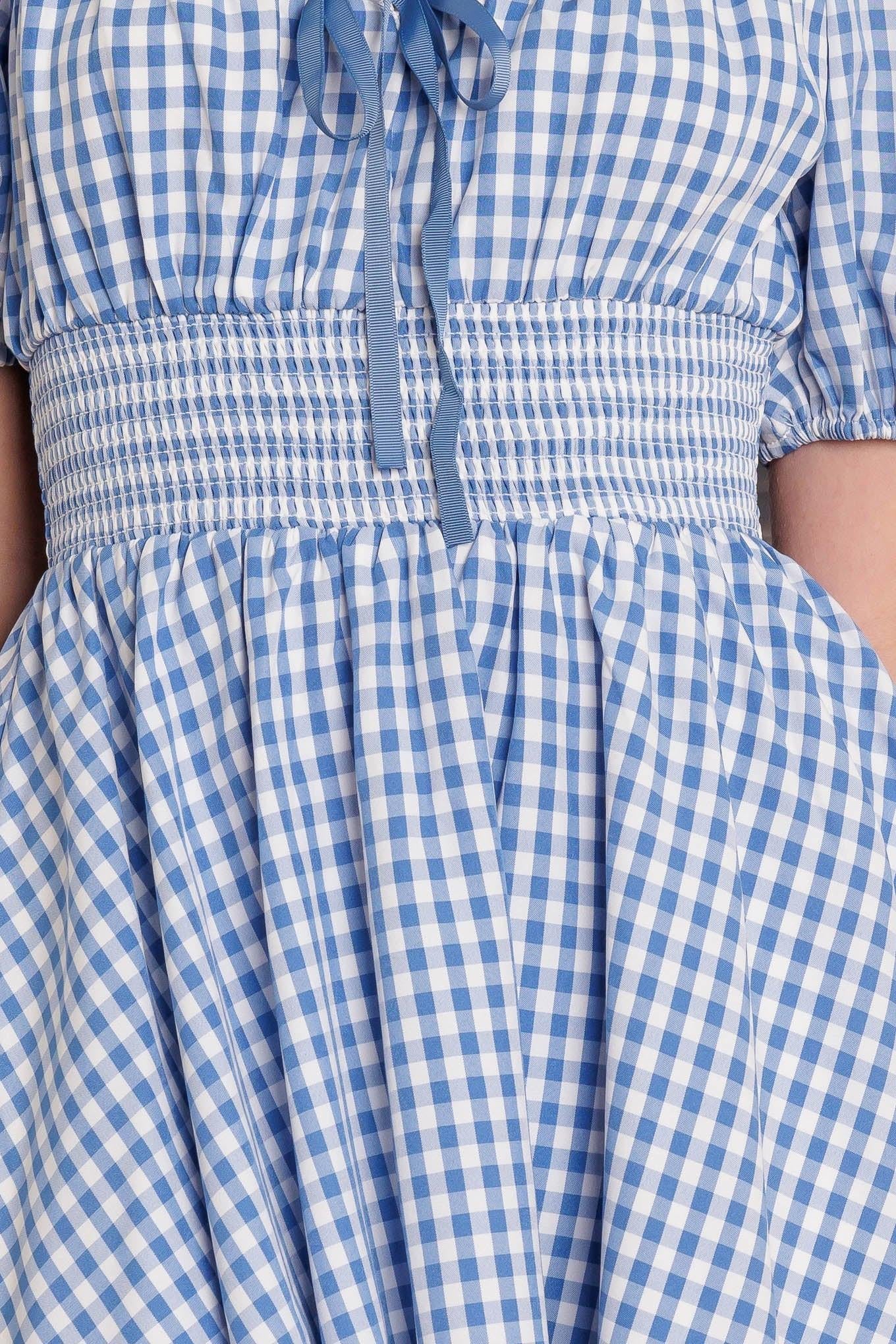 Breeze Through Paradise Woven Mini Dress in ivory blue, fabric swatch — Soul Flow Apparel
