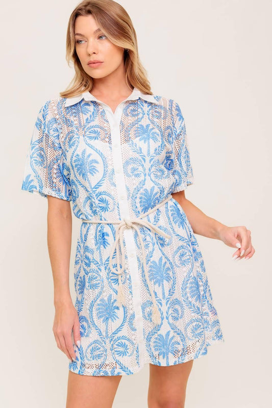 Gentle Spirit Woven Lace Mini Dress in ivory blue, view 4 — Soul Flow Apparel