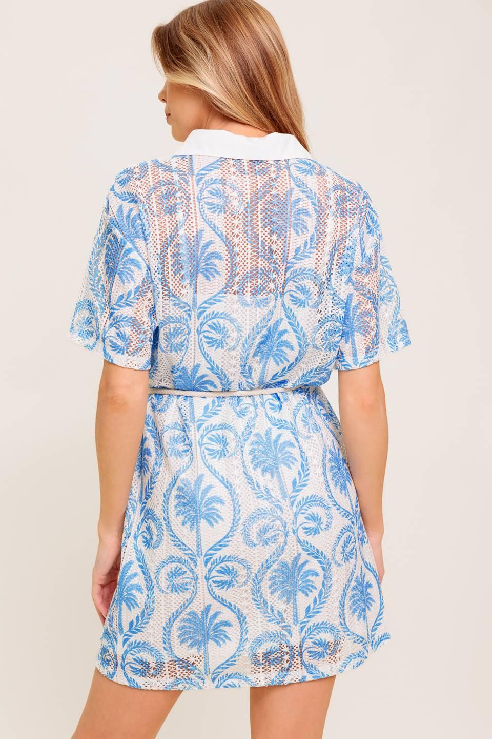Gentle Spirit Woven Lace Mini Dress in ivory blue, view 6 — Soul Flow Apparel