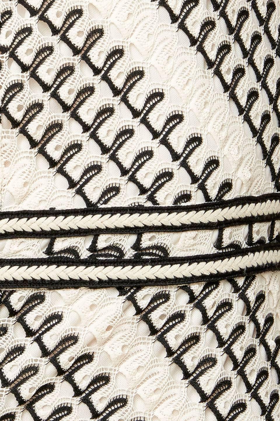Terrific Timing Crochet Midi Dress in ivory black, fabric swatch — Soul Flow Apparel
