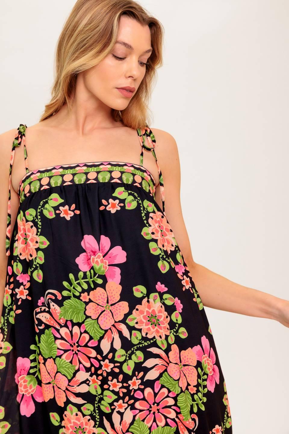 Summer Glow Black Woven Maxi Dress, view 5 — Soul Flow Apparel