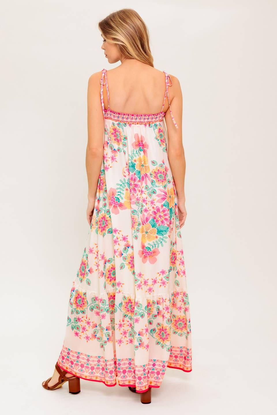 Summer Glow Ivory Woven Maxi Dress, view 4 — Soul Flow Apparel