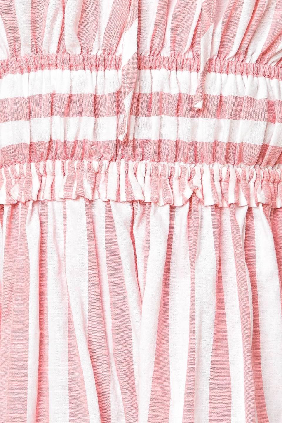 Gia Peony Pink Woven Maxi Dress in white, fabric swatch — Soul Flow Apparel