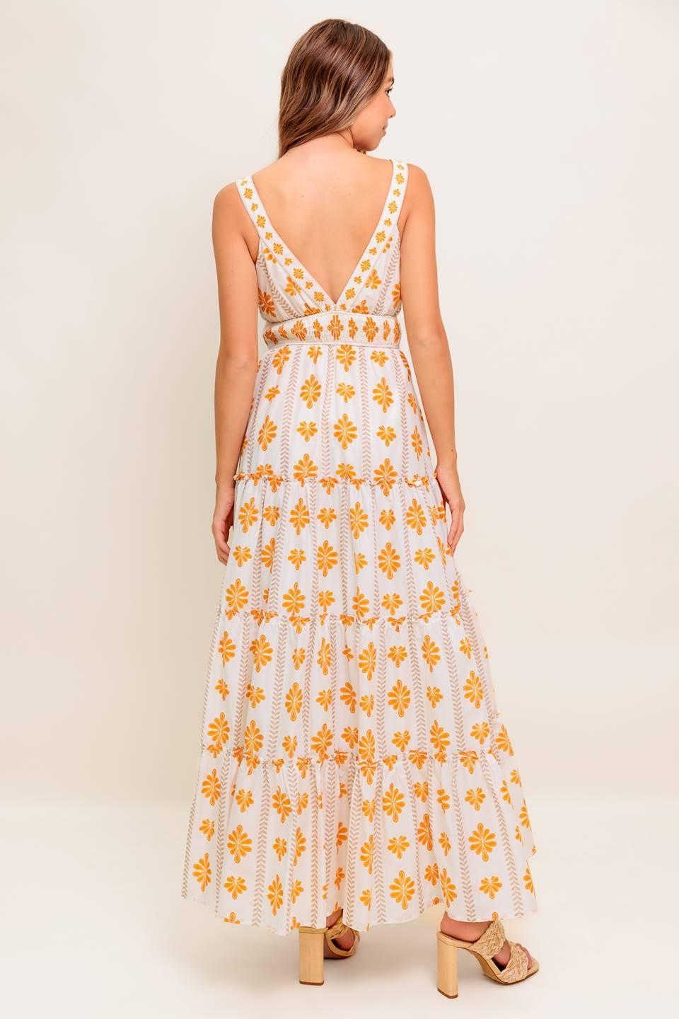 Daily Delight Woven Maxi Dress in ivory yellow, view 6 — Soul Flow Apparel