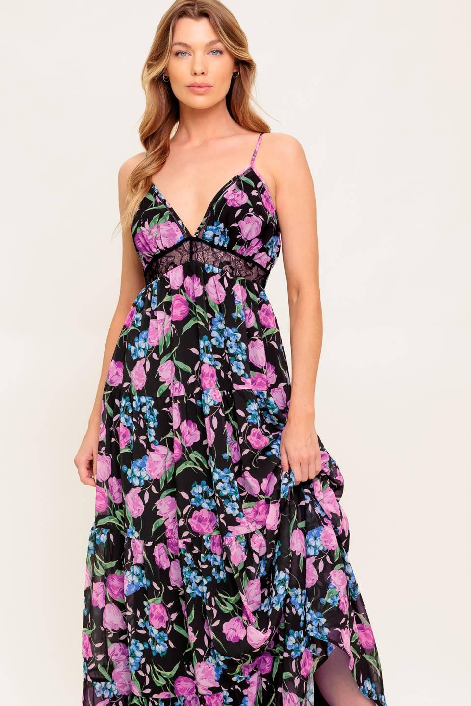 Pure Sunshine Black Woven Maxi Dress, view 1 — Soul Flow Apparel