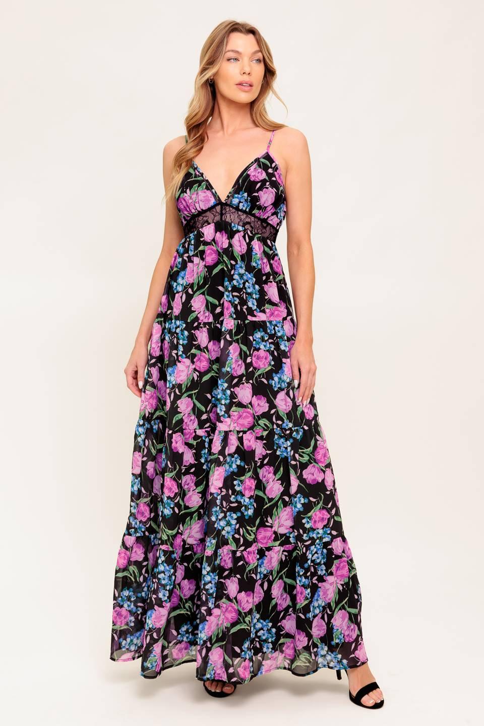Pure Sunshine Black Woven Maxi Dress, view 2 — Soul Flow Apparel