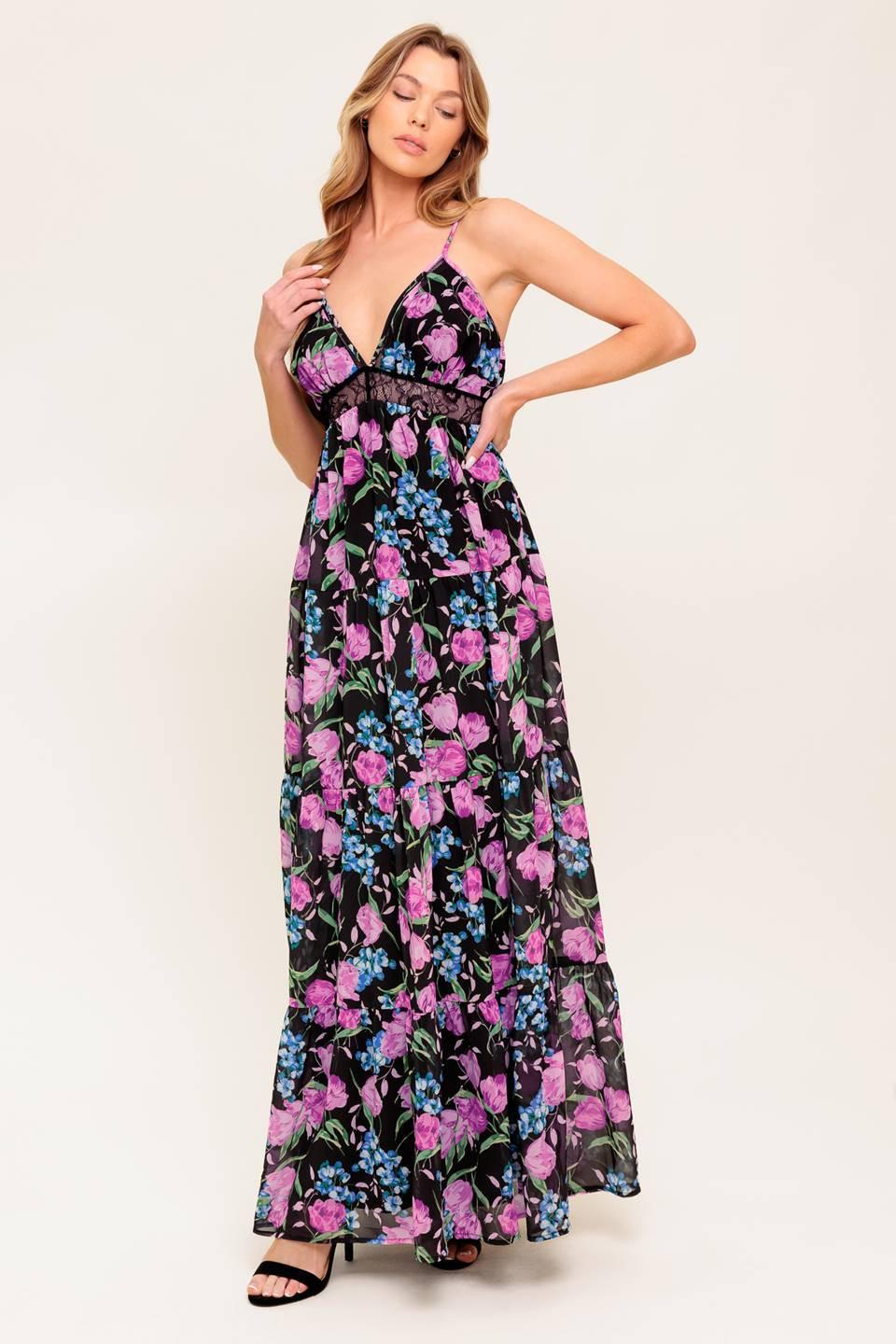 Pure Sunshine Black Woven Maxi Dress, view 3 — Soul Flow Apparel