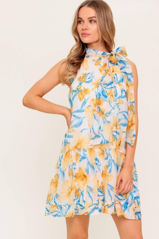 Summer Spell Ivory Woven Mini Dress, view 4 — Soul Flow Apparel